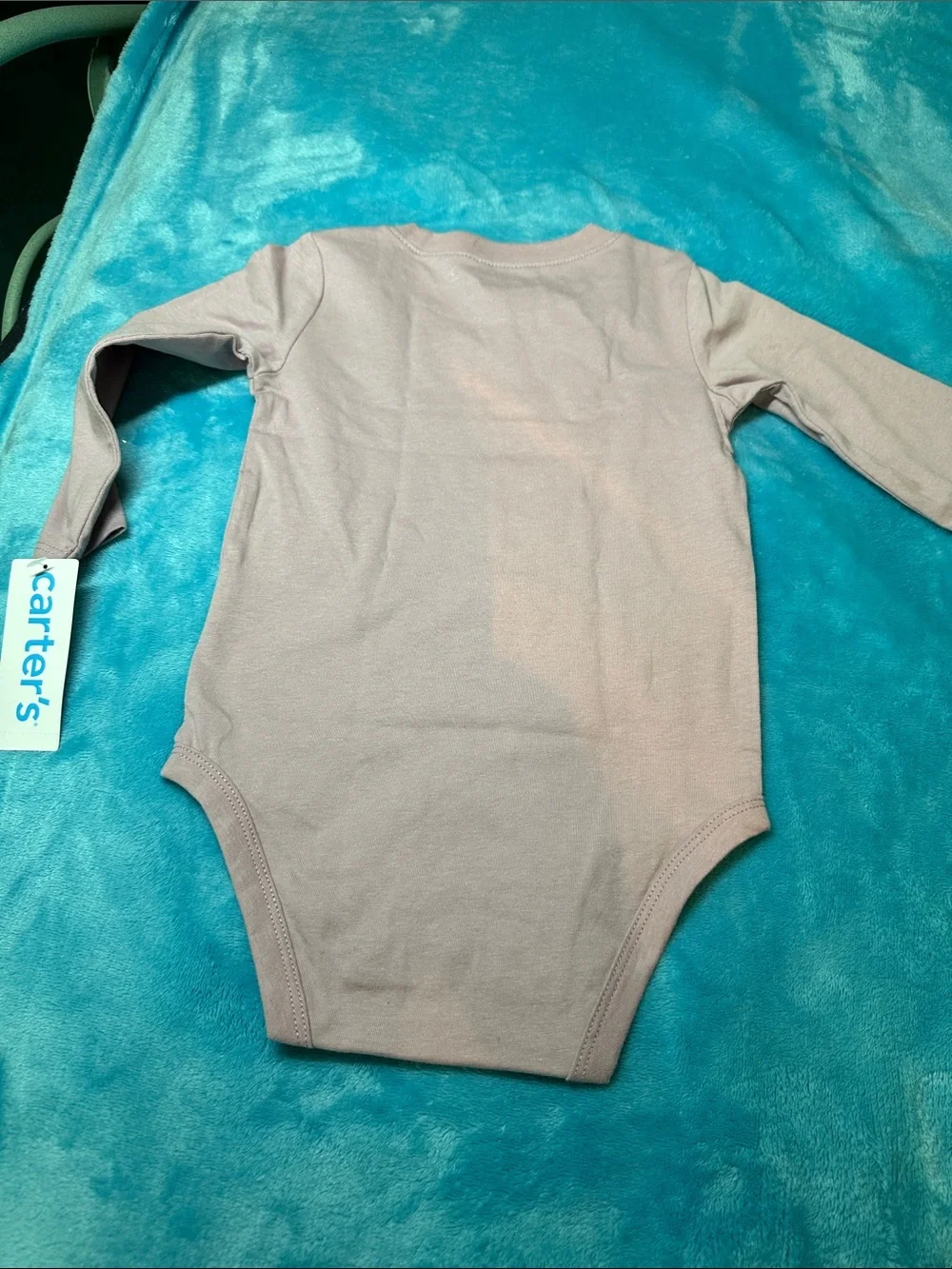 Carter's Mauve Long-Sleeve Baby One-Piece with Bear Hug Graphic